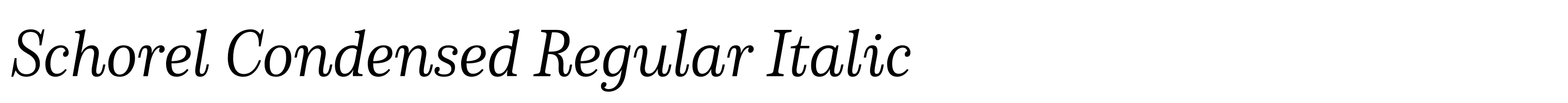 Schorel Condensed Regular Italic